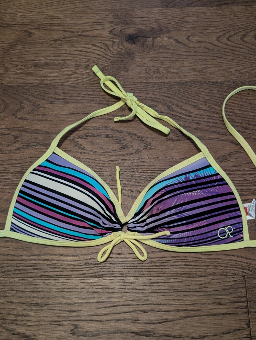 Striped Purple Bikini Top